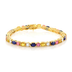 Brazalete en plata con Zafiro azul de Madagascar