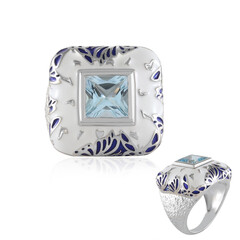 Anillo en plata con Topacio azul cielo (Adela Silber)