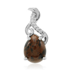 Colgante en plata con Obsidiana caoba