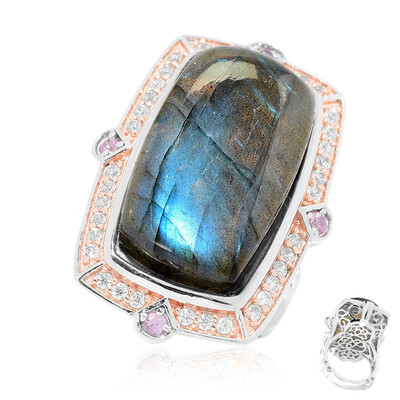 Anillo en plata con Labradorita (Dallas Prince Designs)