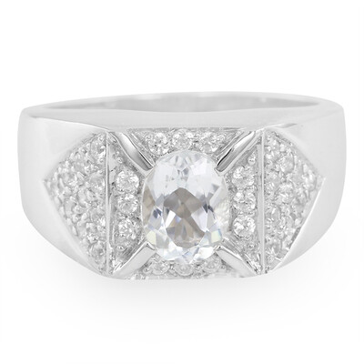 Anillo de hombre en plata con Berilo fantasía