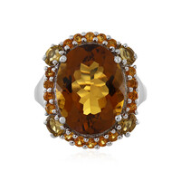 Anillo en plata con Cuarzo cognac