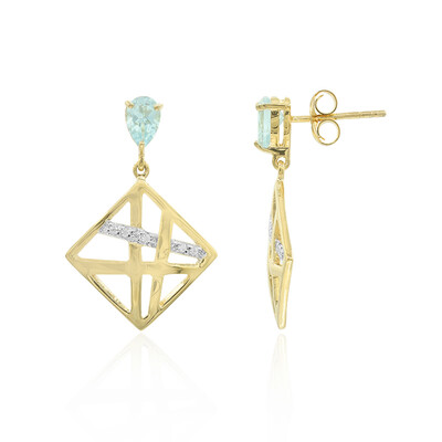 Pendientes en plata con Topacio azul cielo