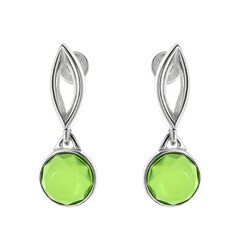 Pendientes en plata con Ámbar colombiano verde