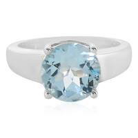 Anillo en plata con Topacio azul cielo