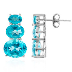 Pendientes en plata con Topacio color Paraiba