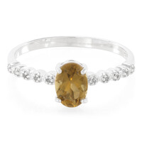 Anillo en plata con Cuarzo champán