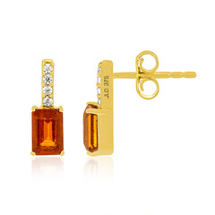 Pendientes en oro con Cianita naranja de Tanzania