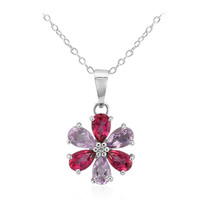 Collar en plata con Topacio rosa