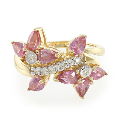 Anillo en oro con Zafiro Padparascha no calentado (AMAYANI)