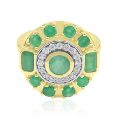 Anillo en oro con Esmeralda de Brasil