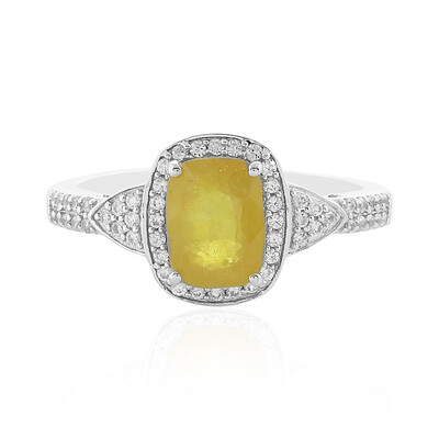 Anillo en plata con Zafiro amarillo de Madagascar