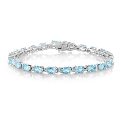 Brazalete en plata con Topacio azul cielo