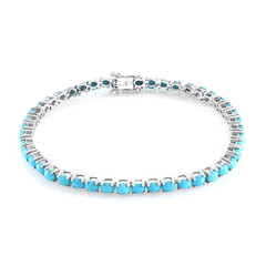 Brazalete en plata con Turquesa bella durmiente