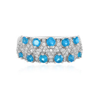 Anillo en plata con Apatita azul neón