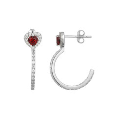 Pendientes en plata con Granate de Mozambique