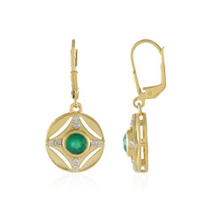 Pendientes en plata con Ónix verde
