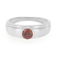 Anillo de hombre en plata con Granate de Mozambique