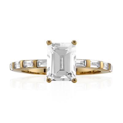 Anillo en plata con Topacio blanco