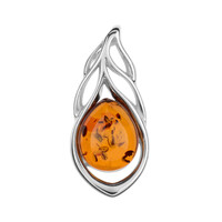 Colgante en plata con Ámbar báltico cognac