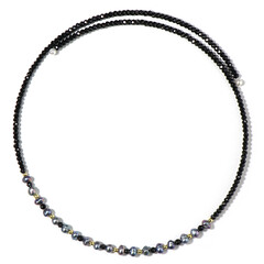 Collar al cuello en acero con Perla freshwater negra (Riya)