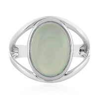 Anillo en plata con Calcedonia agua