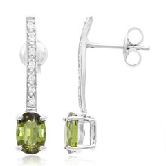 Pendientes en plata con Turmalina cuprífera