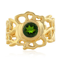 Anillo en plata con Diópsido de Rusia