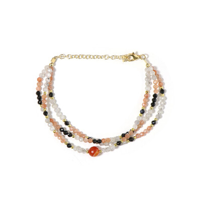 Brazalete en plata con Ágata roja (Riya)