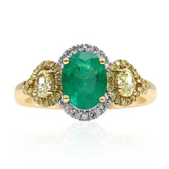 Anillo en oro con Esmeralda de Zambia AAA (CIRARI)