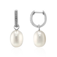 Pendientes en plata con Perla blanca Freshwater