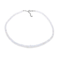 Collar en plata con Piedra de Luna arcoíris