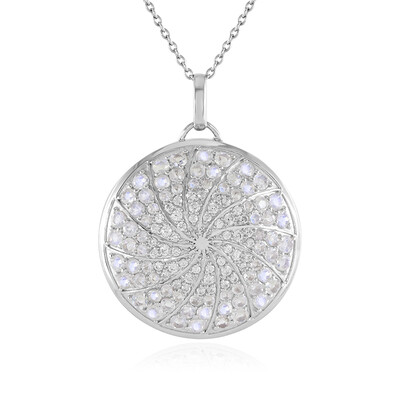Collar en plata con Piedra de luna azul (KM by Juwelo)