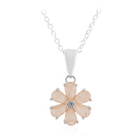 Collar en plata con Cuarzo durazno pastel