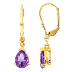 Pendientes en plata con Amatista de Zambia