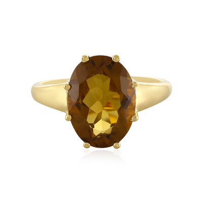 Anillo en plata con Cuarzo cognac