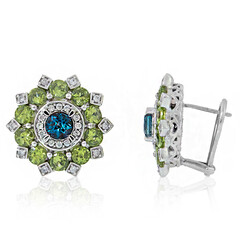 Pendientes en plata con Topacio azul de Londres (Dallas Prince Designs)