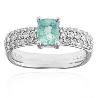 Anillo en oro con Turmalina azul del Caribe (de Melo)