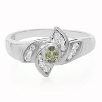Anillo en plata con Zafiro de pavo real no calentado