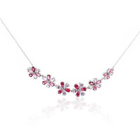 Collar en plata con Topacio rosa