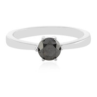 Anillo en plata con Diamante negro