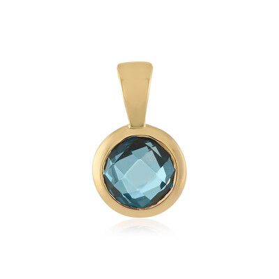 Colgante en oro con Topacio azul de Londres