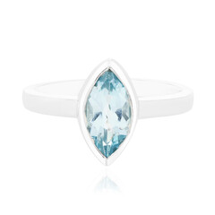 Anillo en plata con Topacio azul cielo