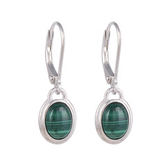 Pendientes en plata con Malaquita