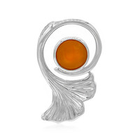 Colgante en plata con Piedra de luna naranja