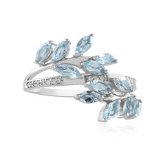 Anillo en plata con Topacio azul cielo
