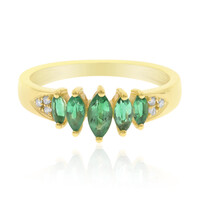 Anillo en oro con Esmeralda de Zambia AAA