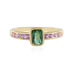 Anillo en plata con Turmalina verde Benedito (Adela Silber)