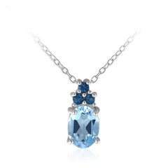 Collar en plata con Topacio azul cielo