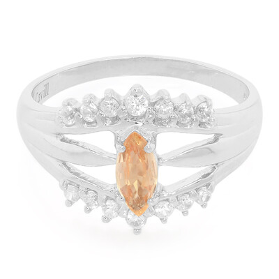 Anillo en plata con Zafiro Padparadscha